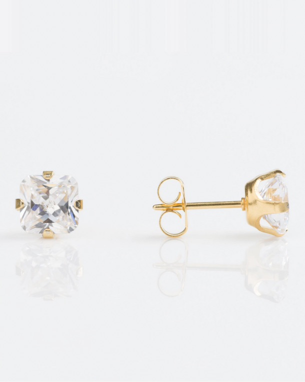 Gold Princess Cut Square 6mm