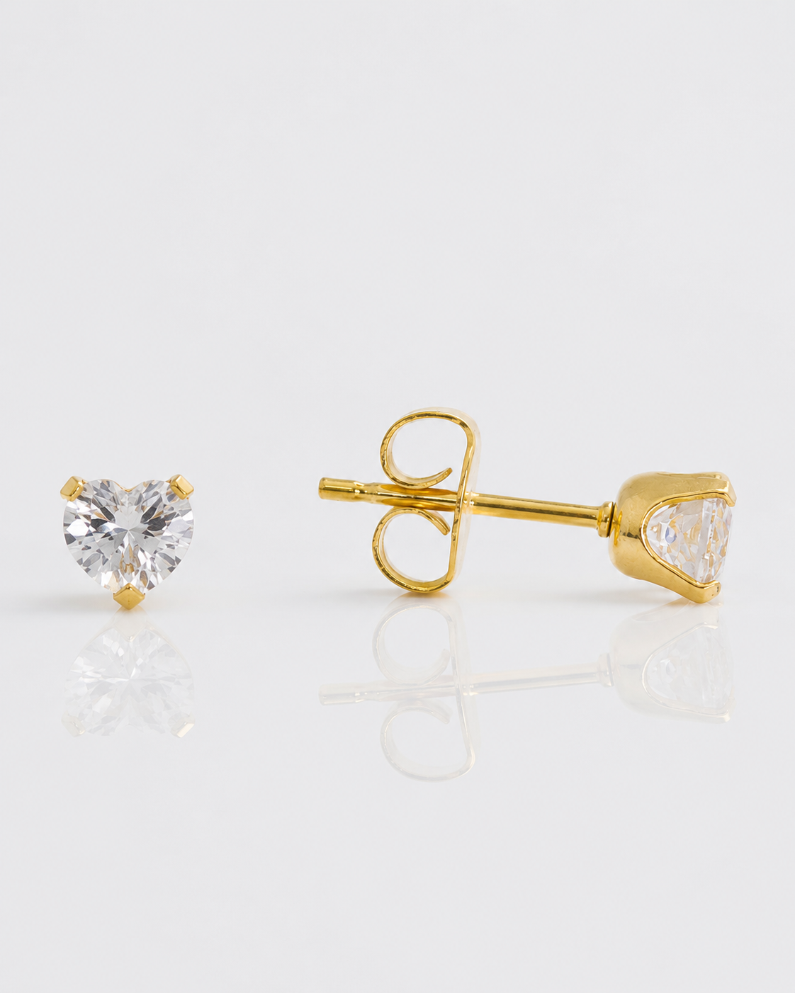 Gold 6mm Crystal Heart