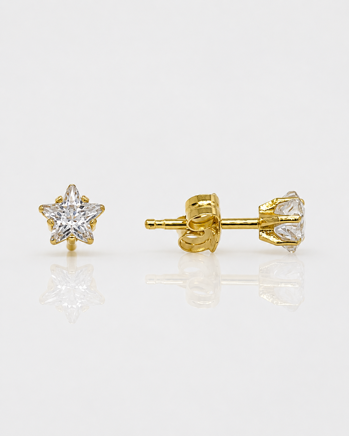 Gold Cubic Zirconia Star Cut