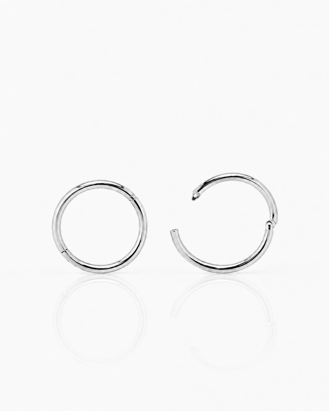 Silver 925 Smooth Hinged Hoop