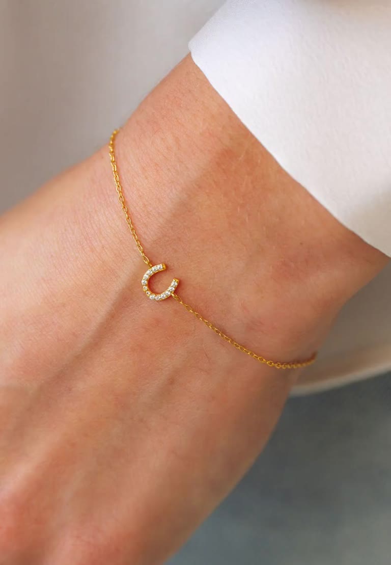 Horseshoe Bracelet, worn and on its own