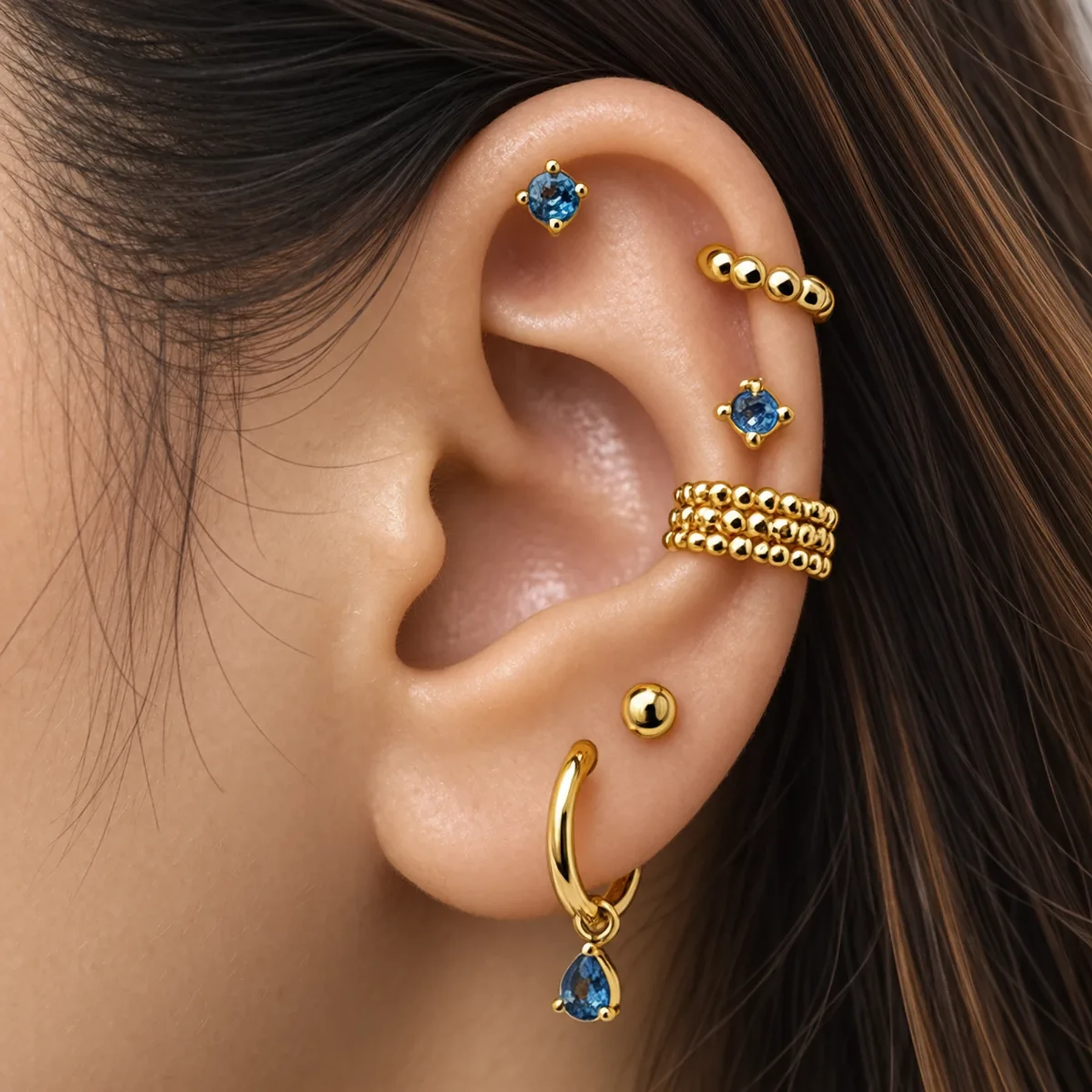 Ellie stacked collection - stack number 10 from our Ear Stacking Gallery