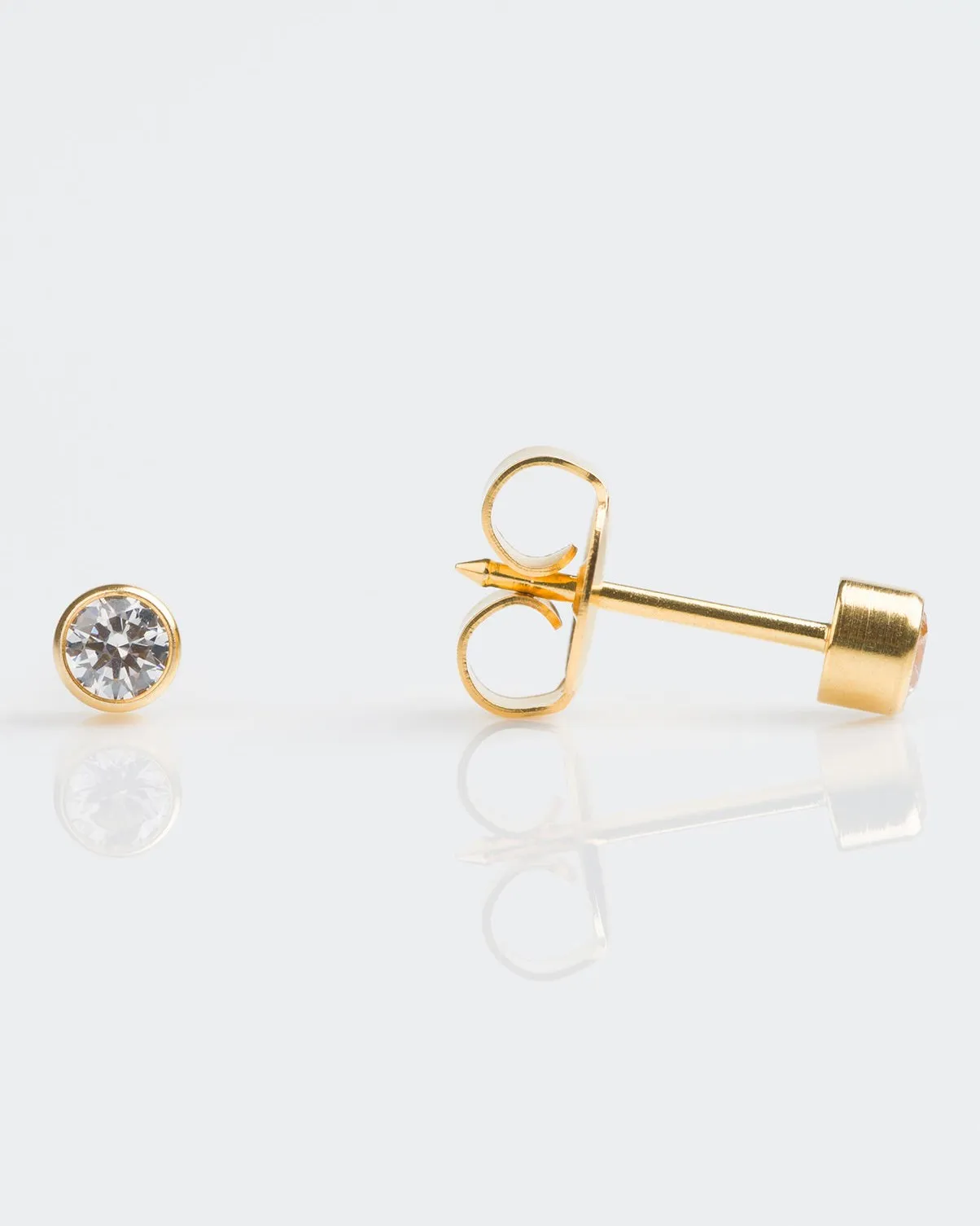 9k Gold Bezel Cubic Zirconia 3mm