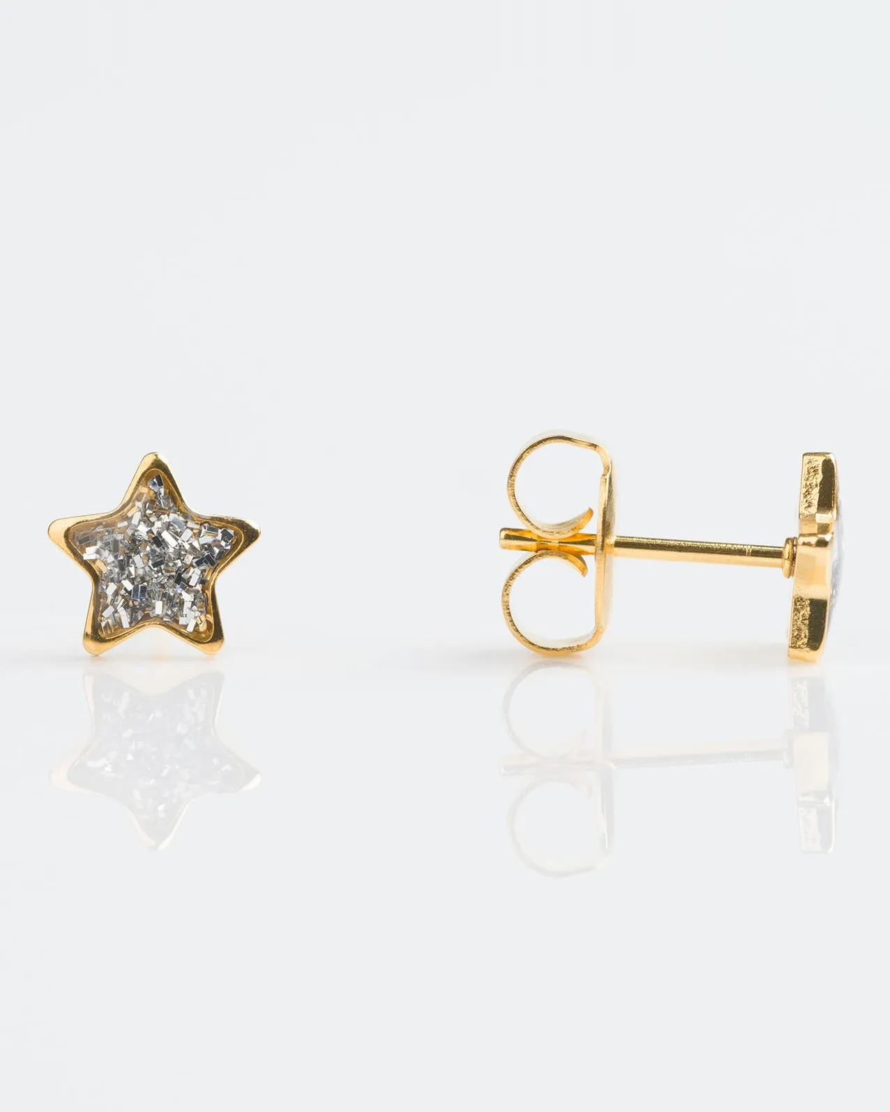 Gold Star Glitter Clear