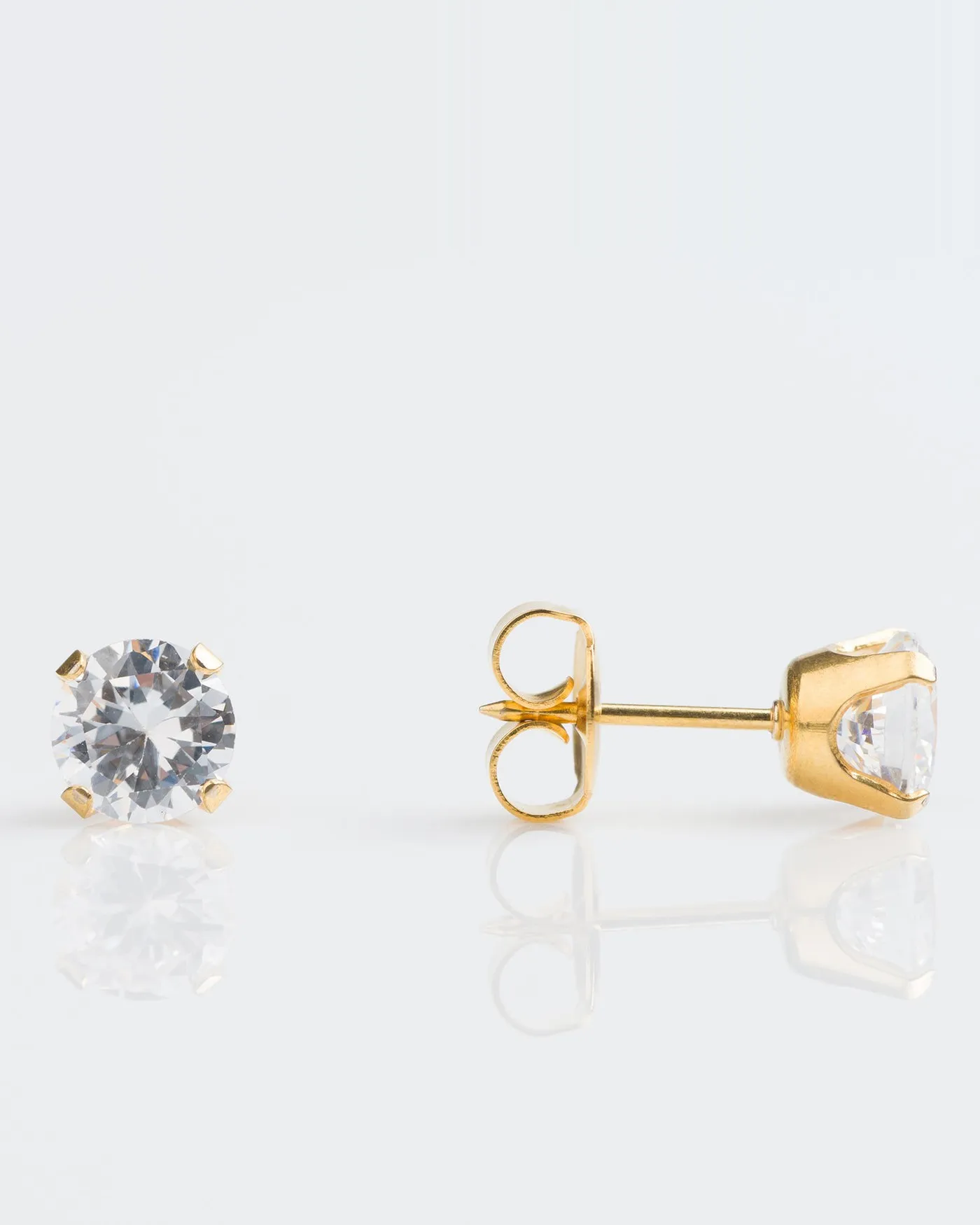 Gold Cubic Zirconia 8mm
