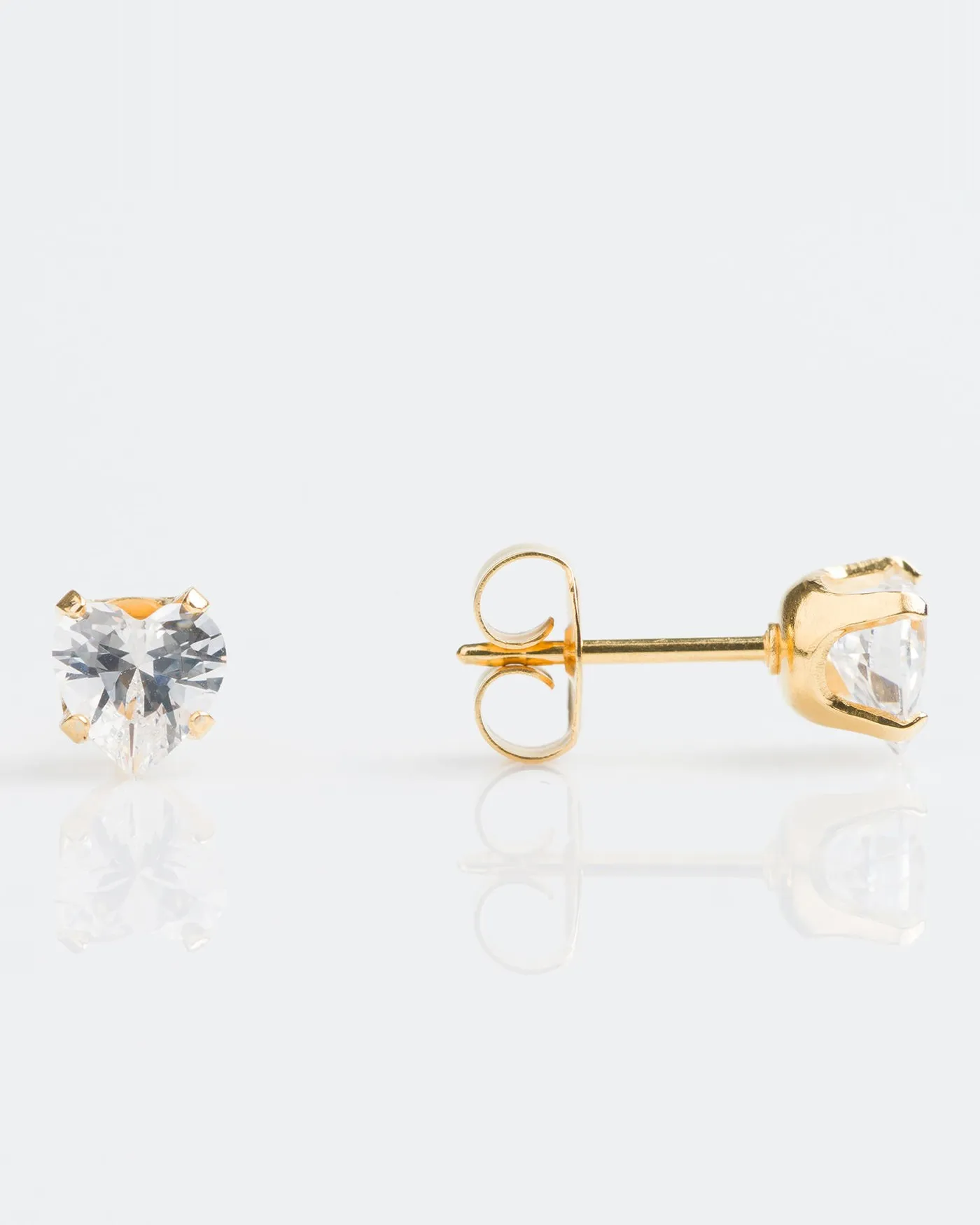 Gold Heart Cubic Zirconia 4mm