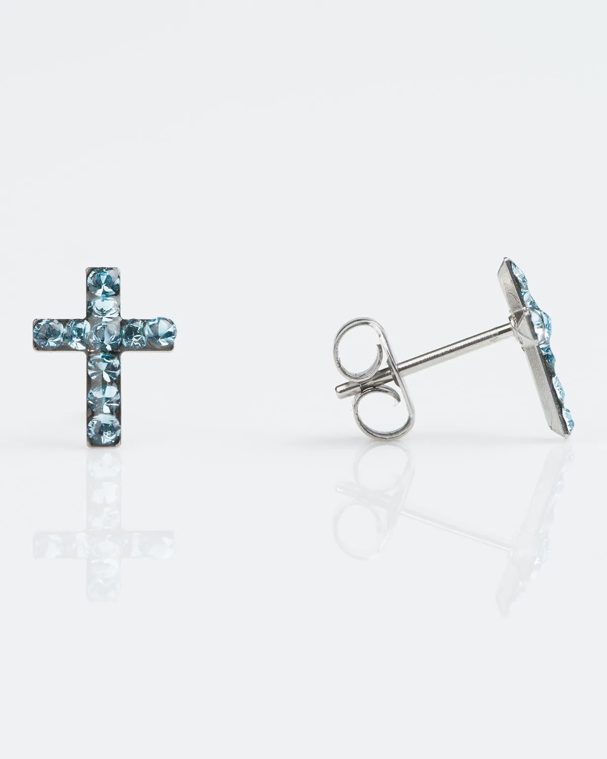 Stainless Cross Aquamarine