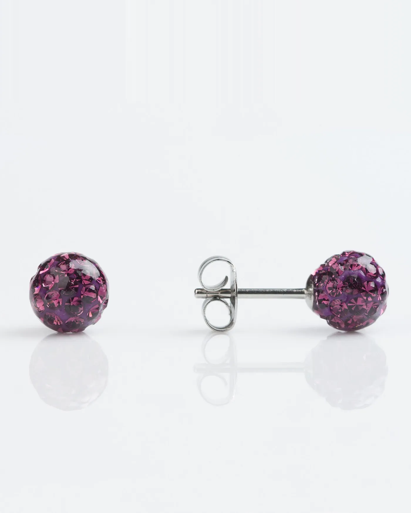 Stainless Fireball Amethyst 6mm