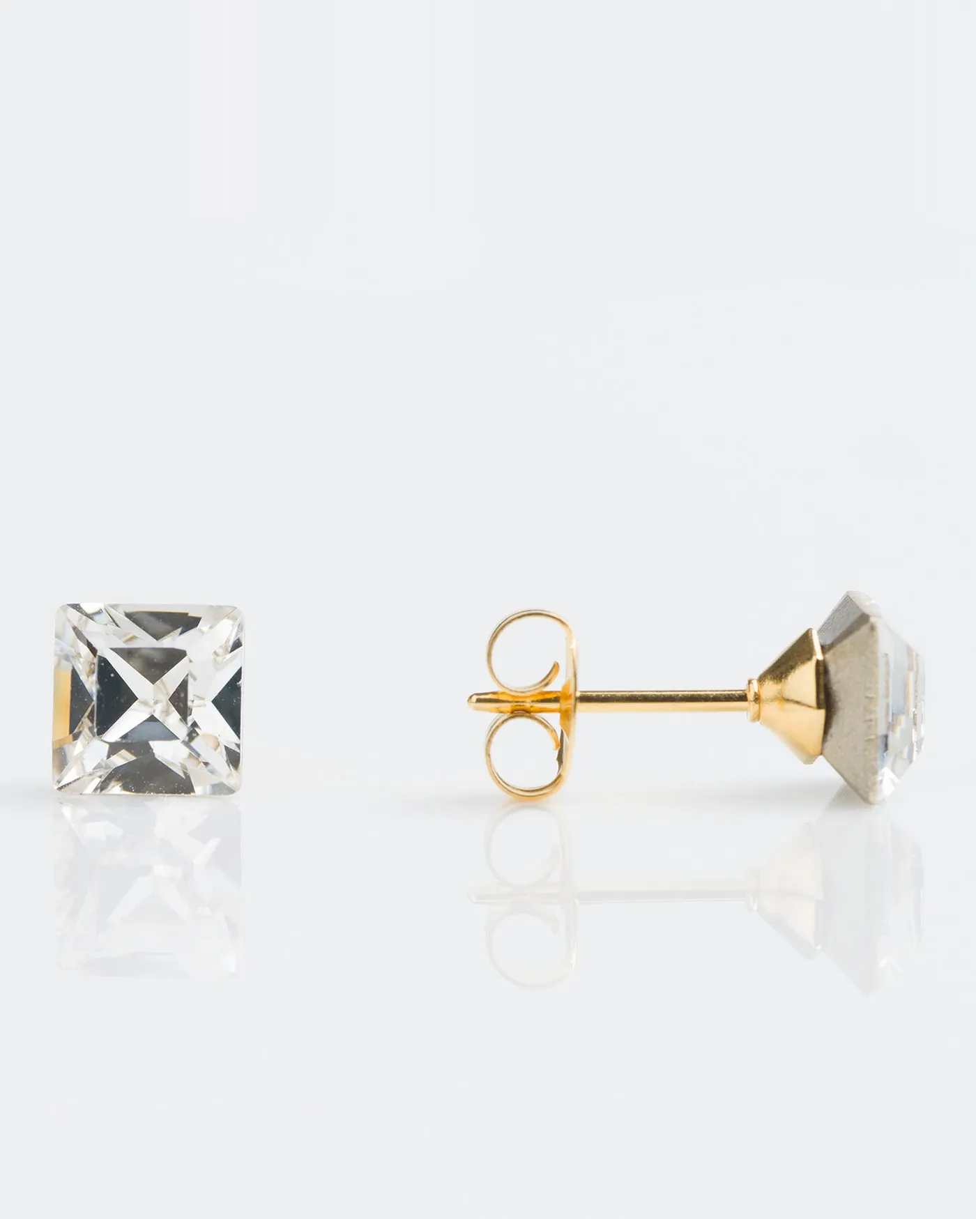 Gold Square Crystal 6mm
