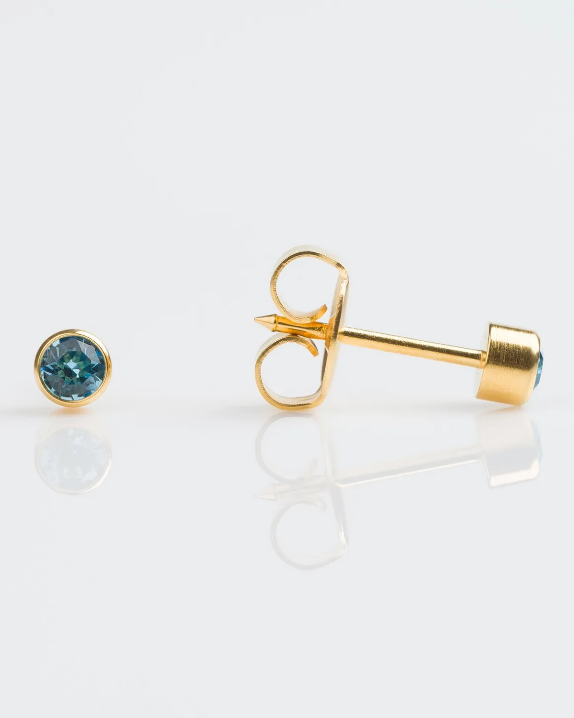 9K Gold Bezel 3mm Aquamarine