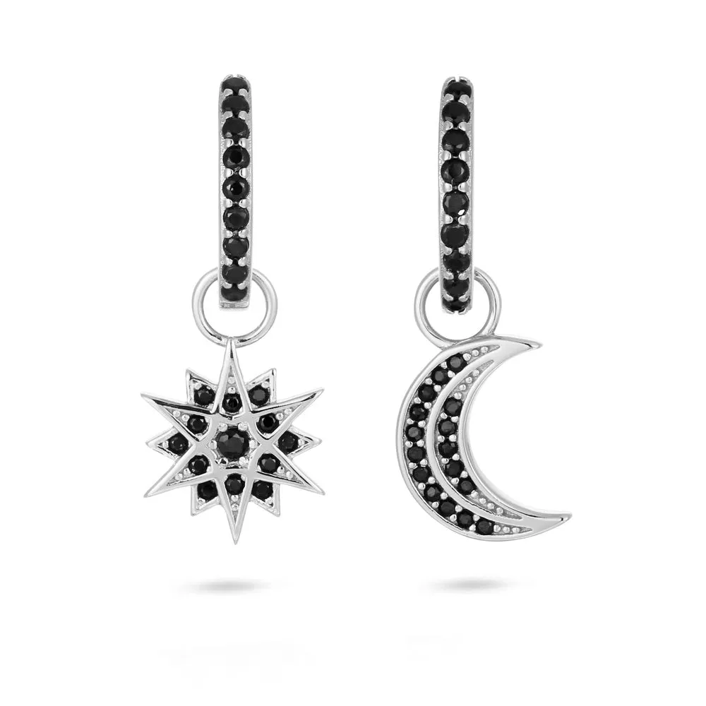 Celestial Black Moon & Star Huggies
