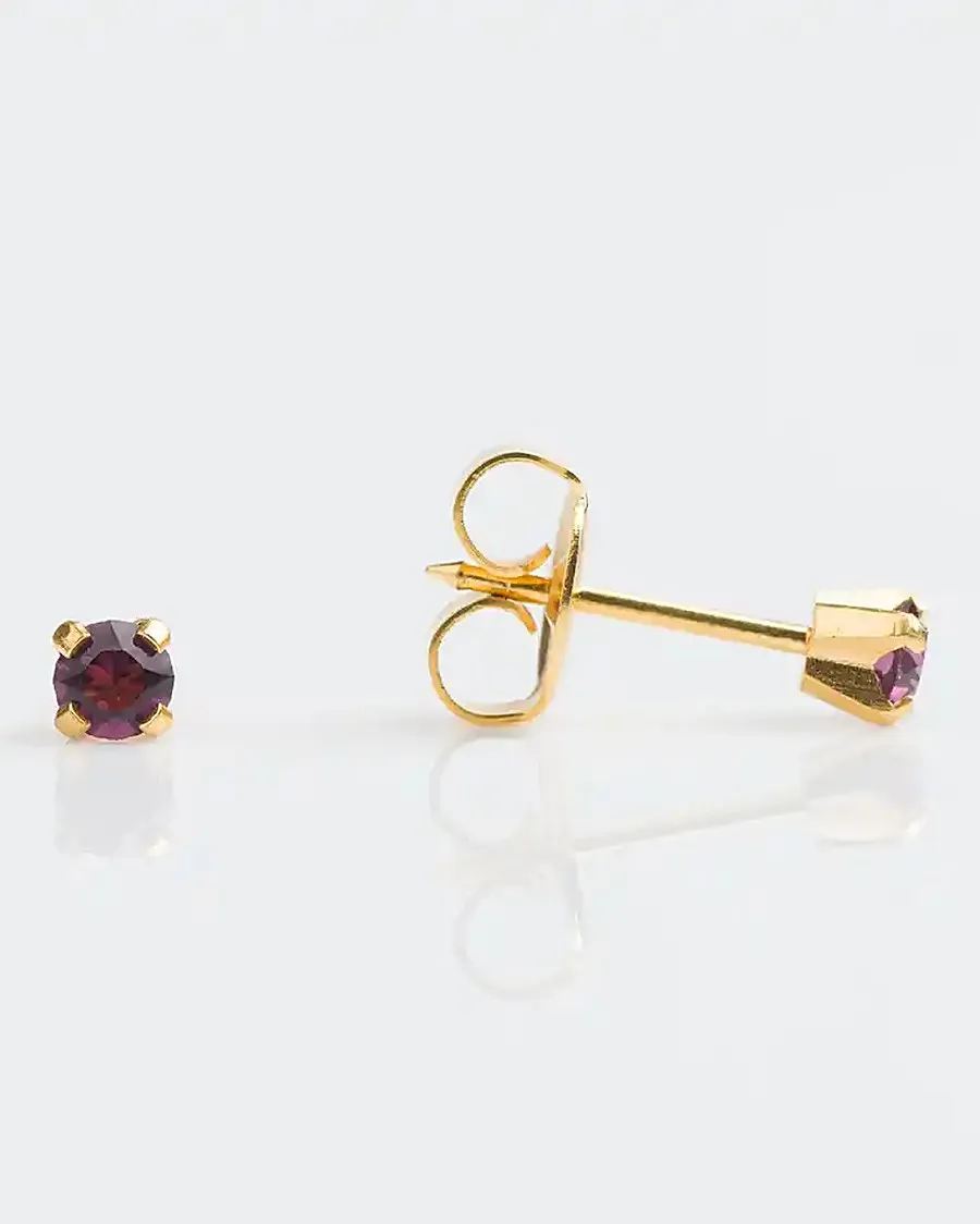 Gold 3mm Amethyst