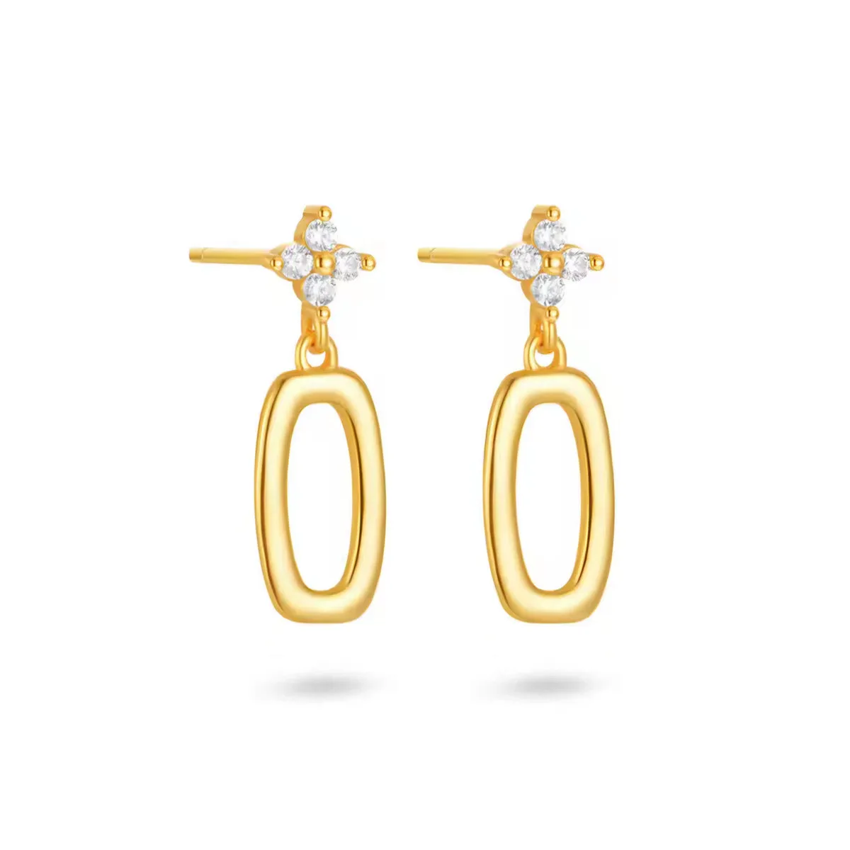 Crystal Flower Drop Earrings