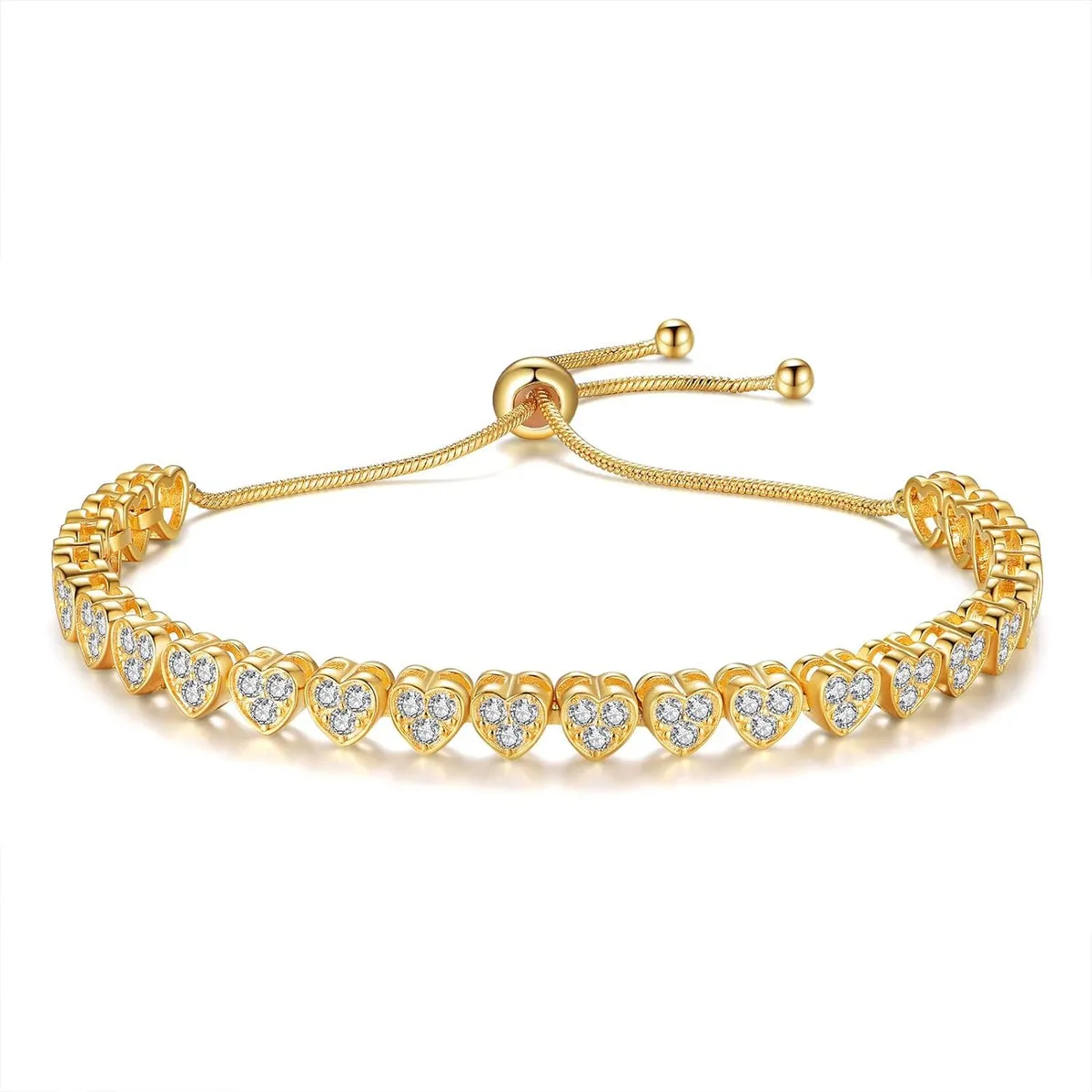Crystal Heart Slider Bracelet