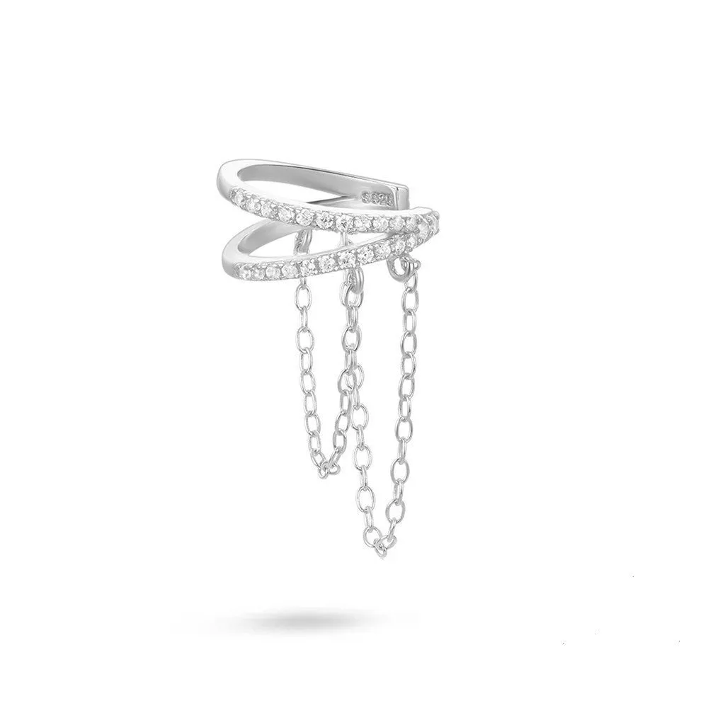 Double Chain Drop Ear Cuff