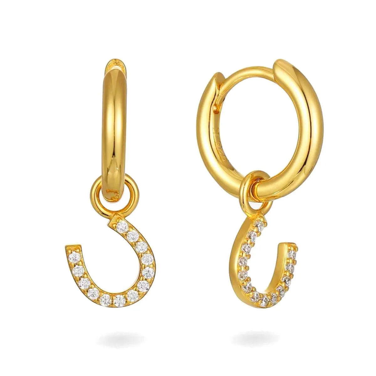 Horseshoe Huggie Hoops