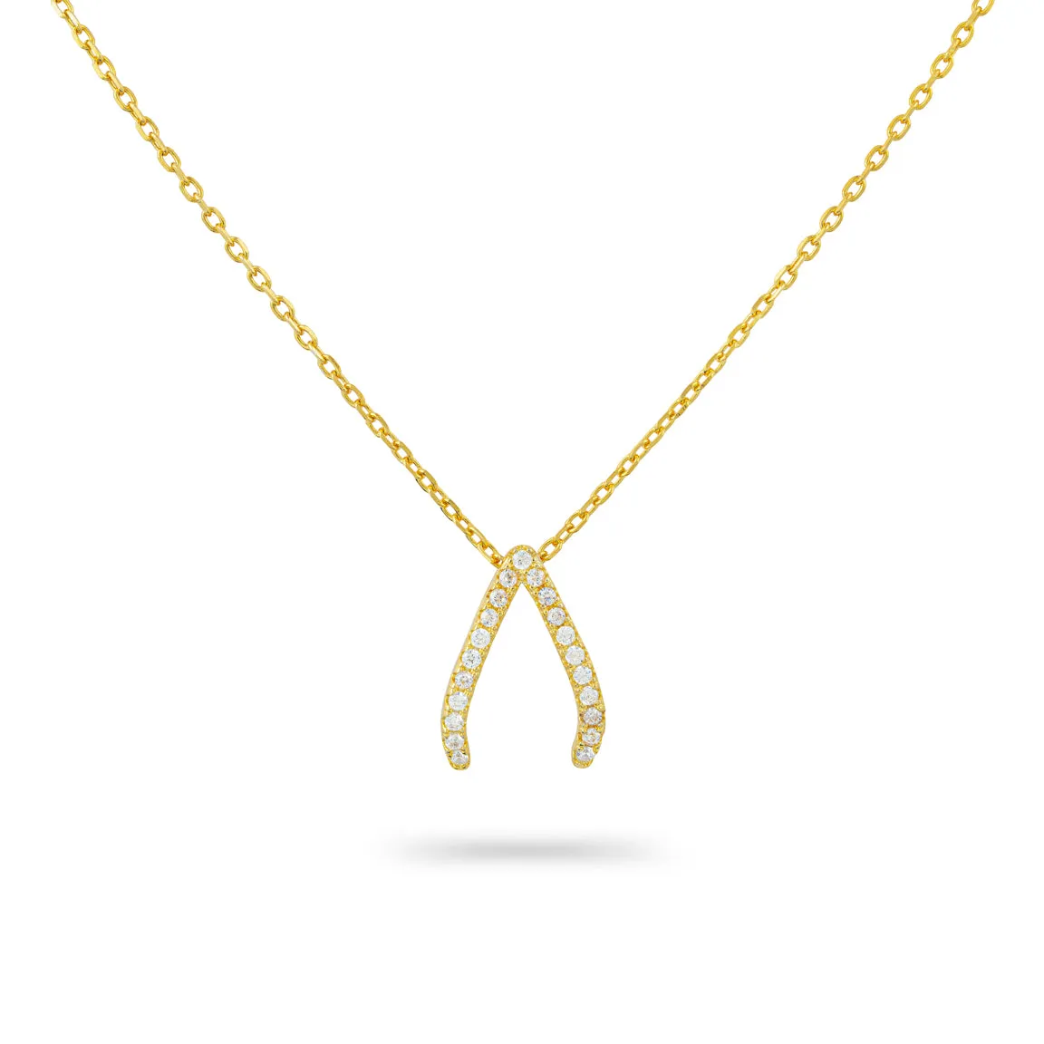 Sparkling Wishbone Necklace