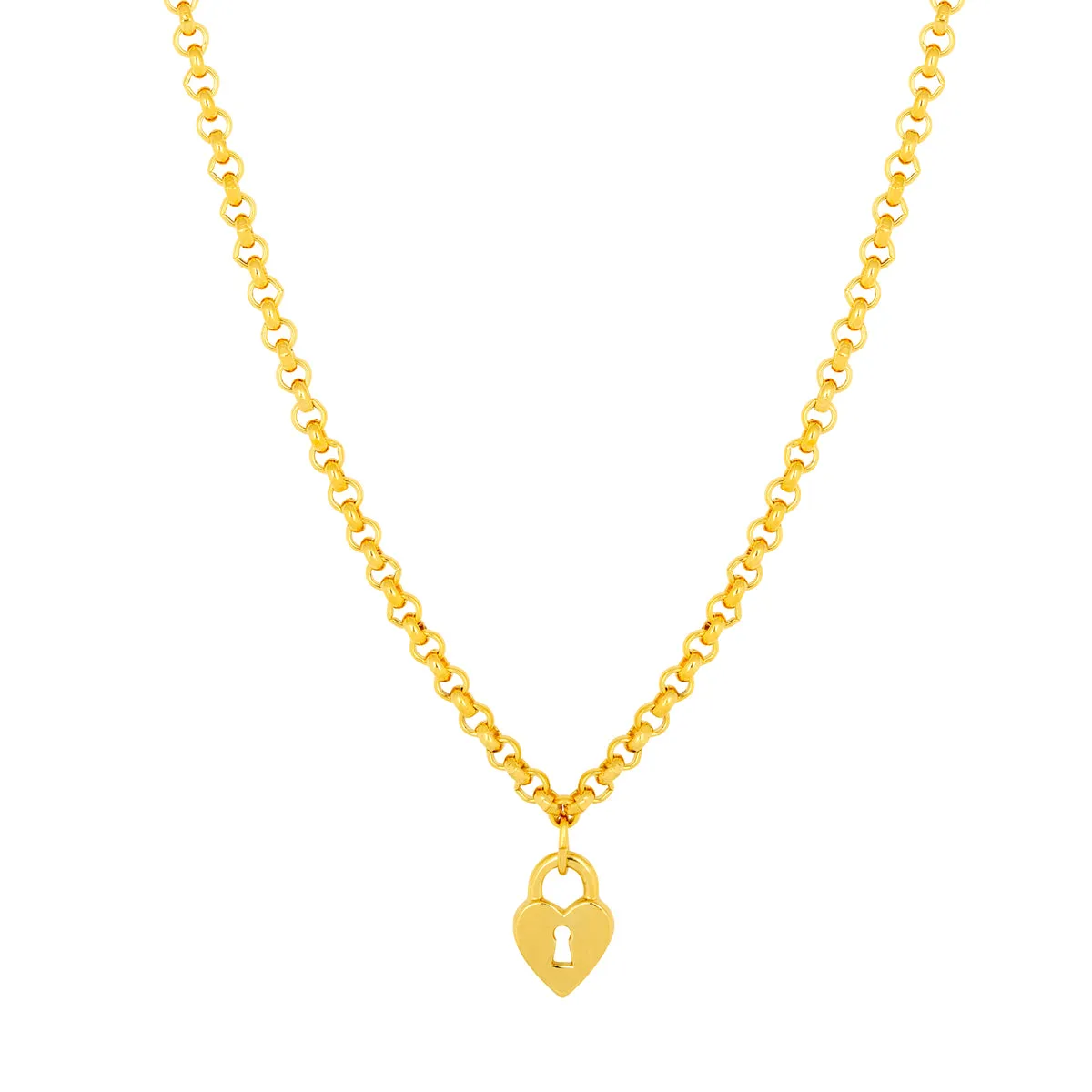 Vintage Heart Padlock Charm Necklace