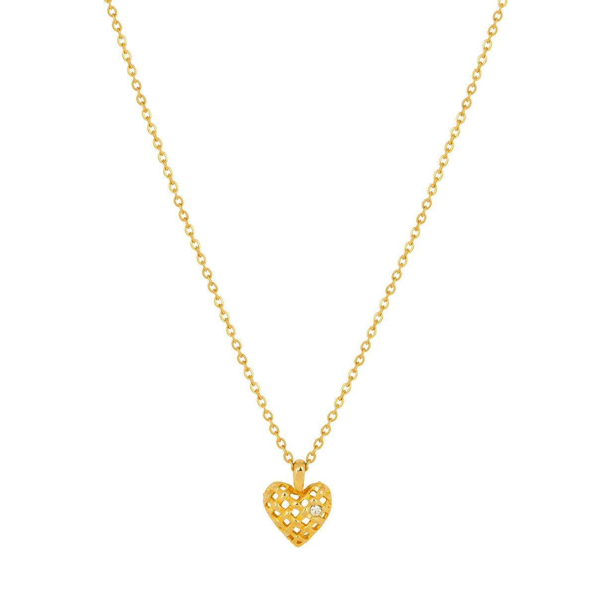 Vintage Lattice Heart Pendant