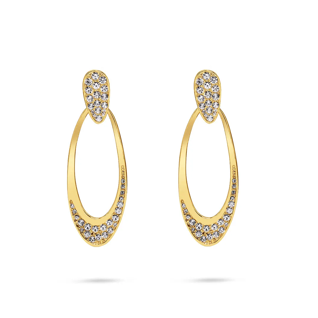 Vintage Oval Drop Clip-On Earrings
