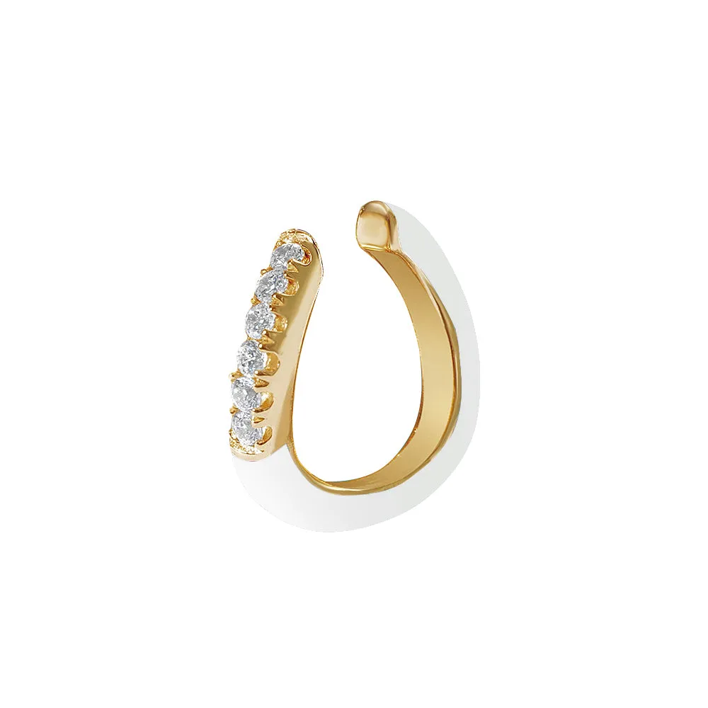 White Enamel Wave Ear Cuff